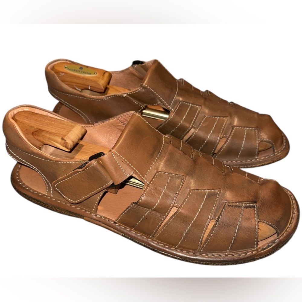 Bacco Bucci Fisherman Leather Dad Sandals Men’s‎ Size 13 Brown Comfort Casual